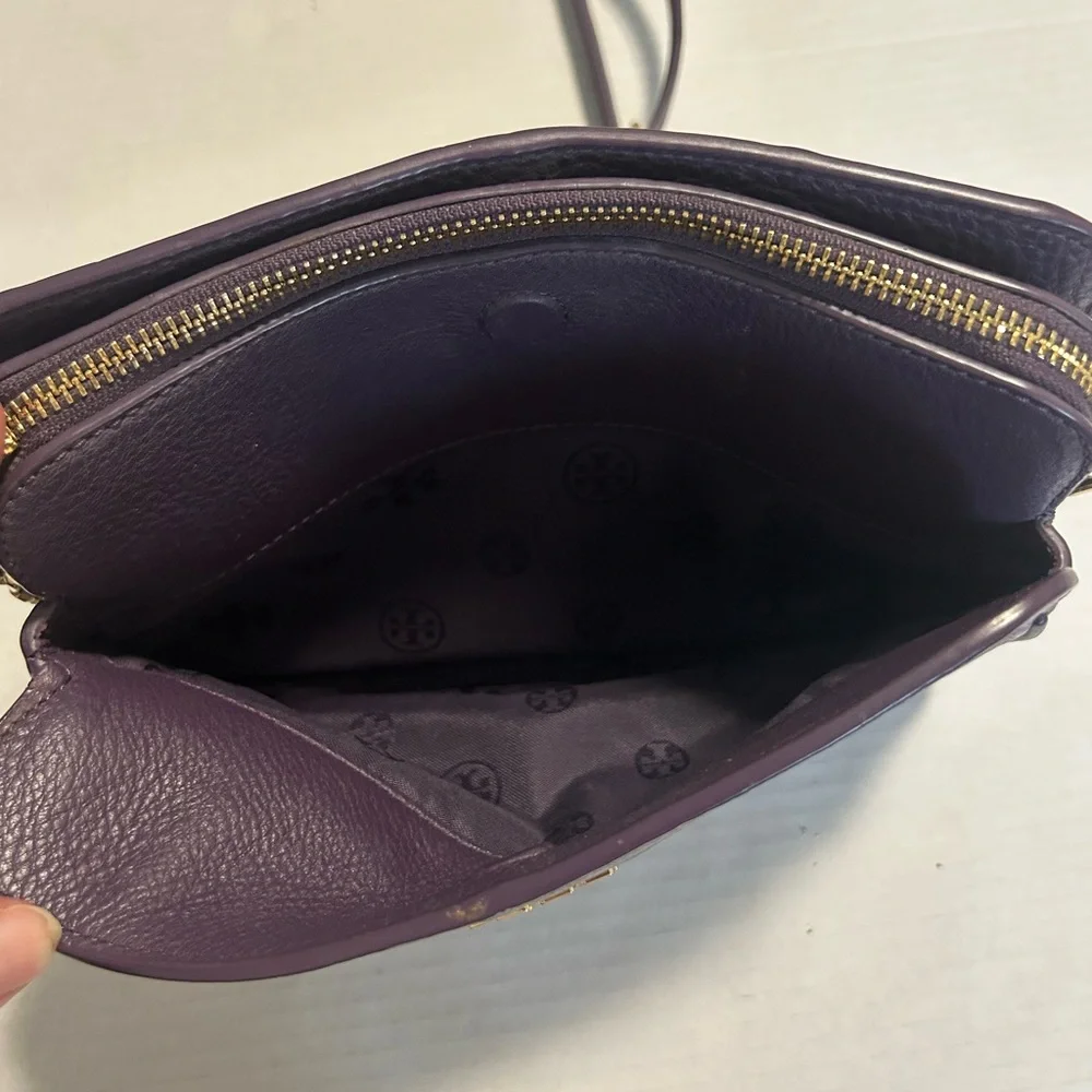 Tory Burch Purple Pebbled Leather crossbody